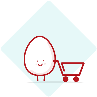 Egg with shopping cart