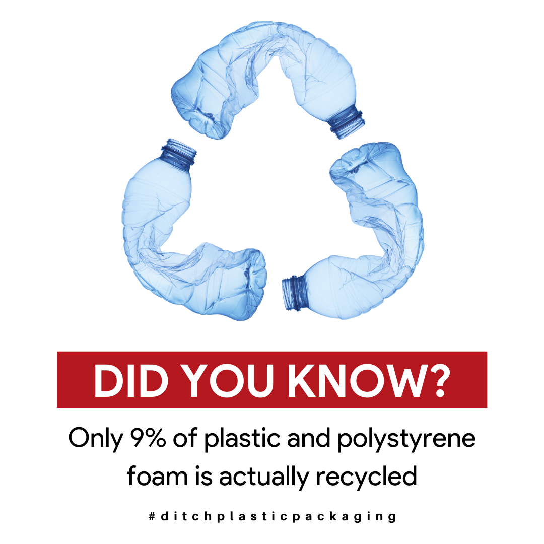 recycle symbol made from plastic water bottles