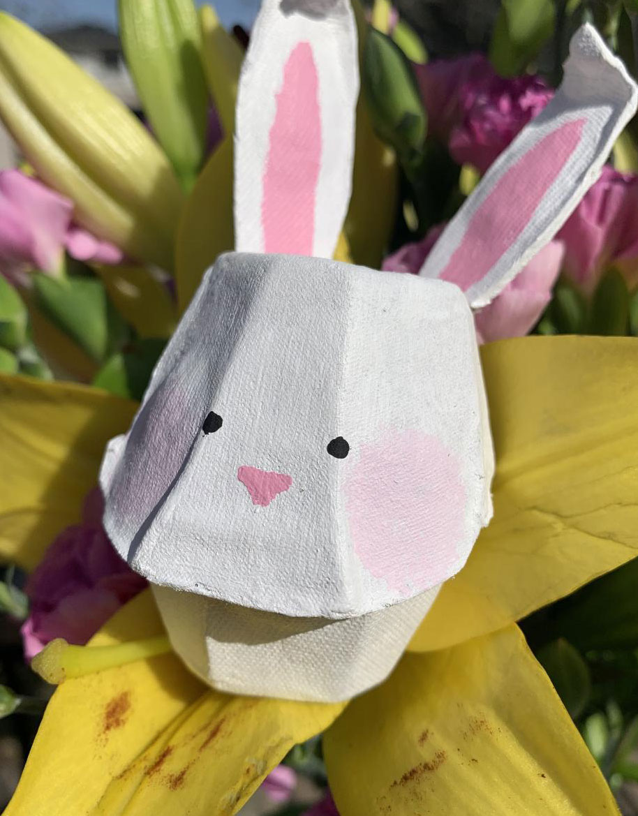 Easter bunny egg carton craft