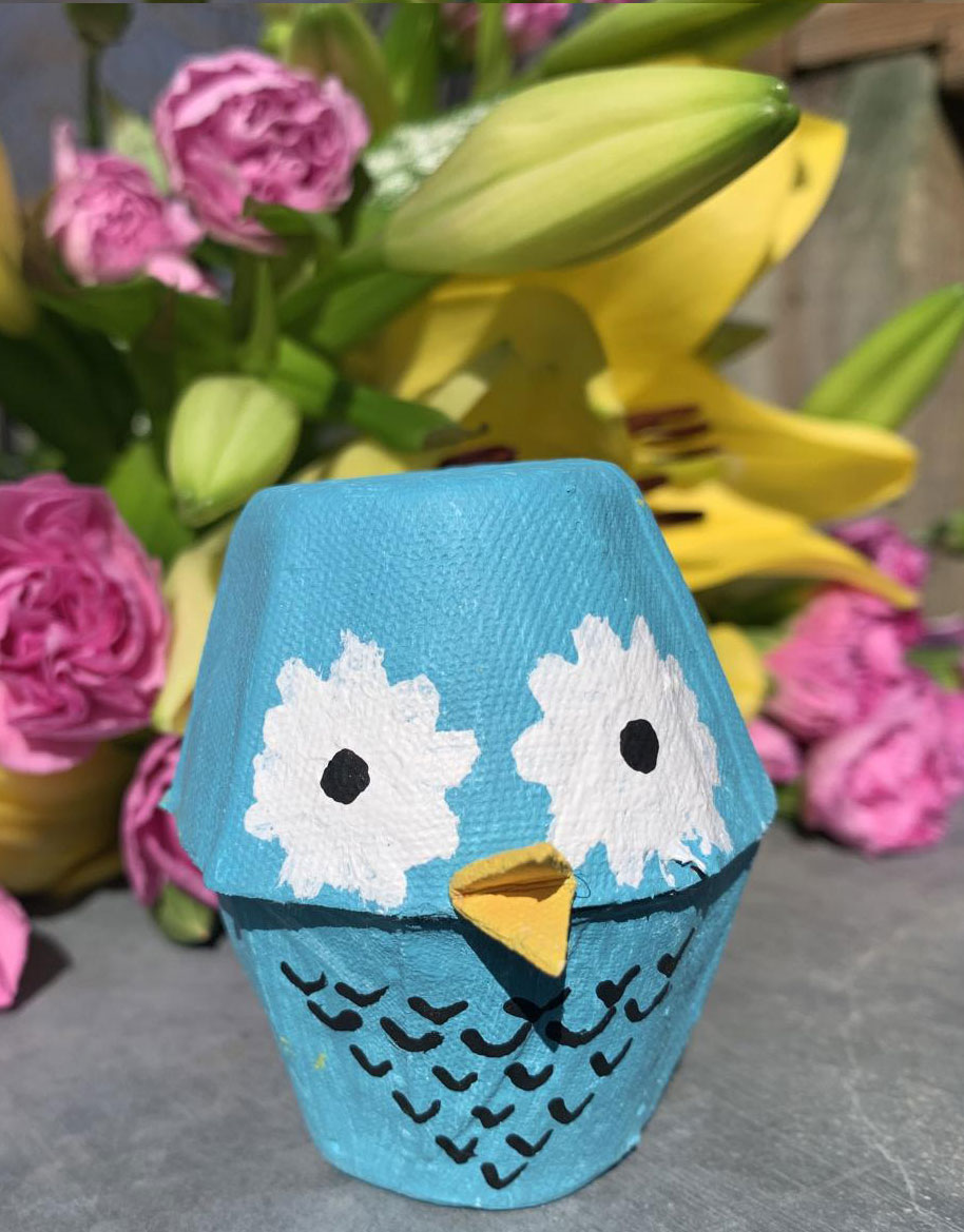 Owl egg carton craft