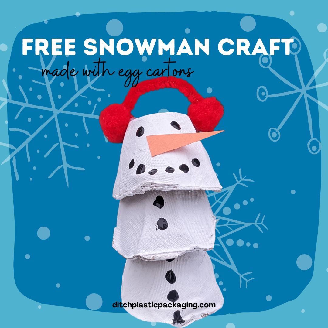 Free Snowman Craft made with egg cartons